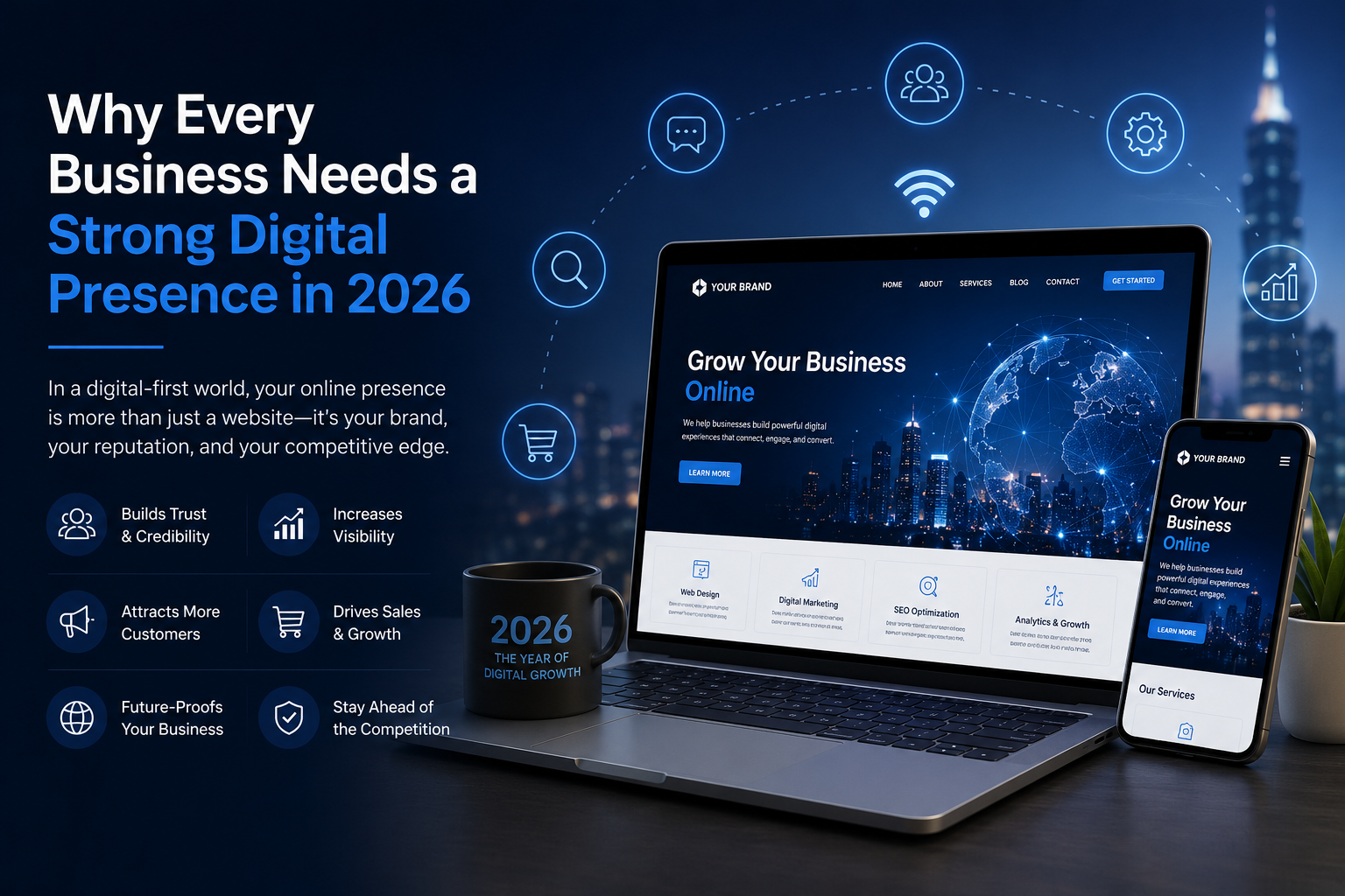 Why every business needs a strong digital presence in 2026 with website, SEO, and digital marketing